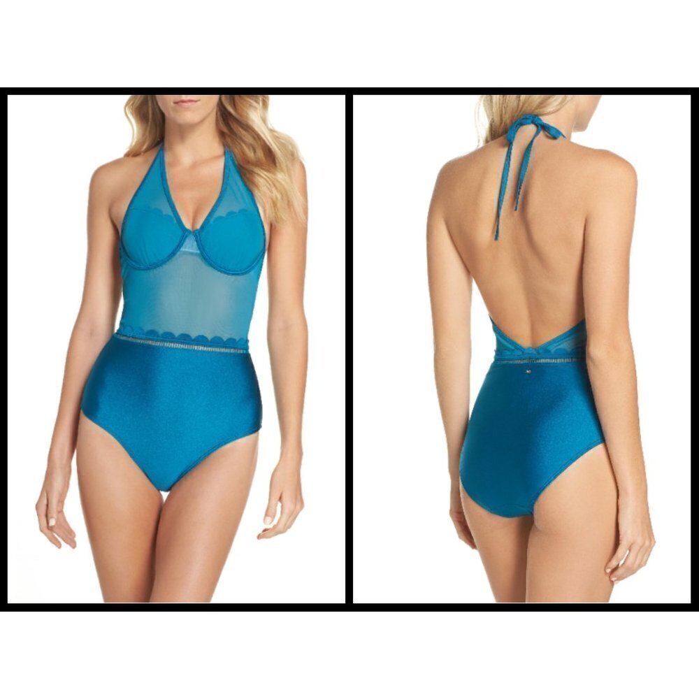 💕TED BAKER💕 Kesia Scalloped Mesh Swimsuit 36 C/D